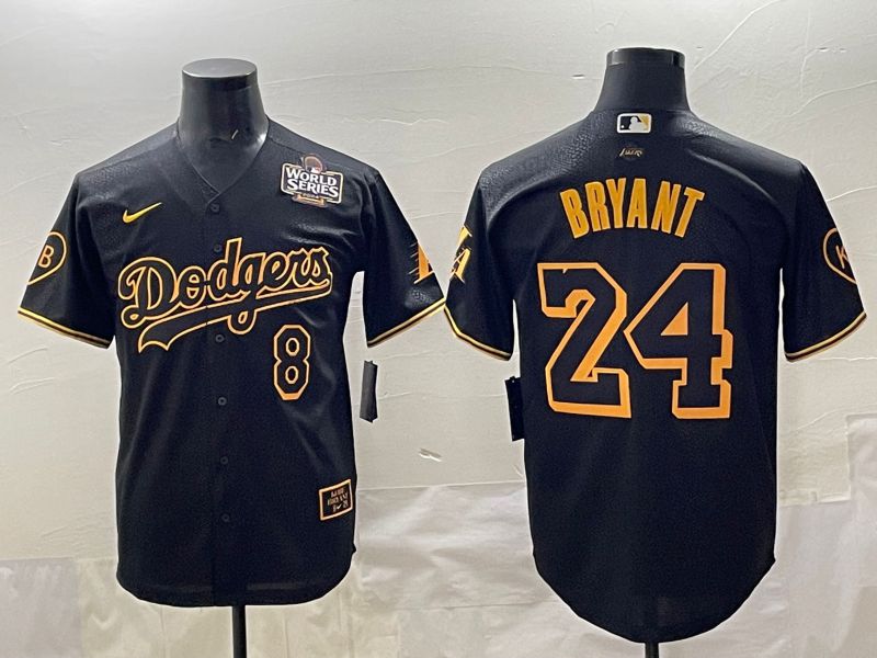 Men 2025 Los Angeles Dodgers 24 Bryant Black Five generations Nike MLB Jersey style 005